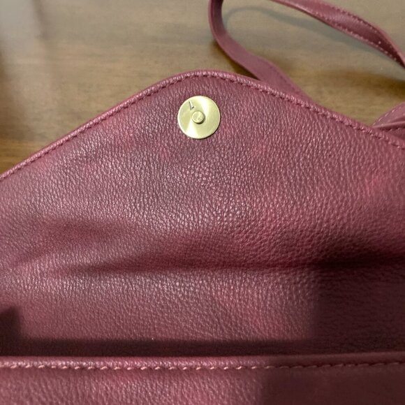 Anthropologie Brown Maroon Saddle Handbag Purse Thin Strap Boho Chic Western - Picture 10 of 13
